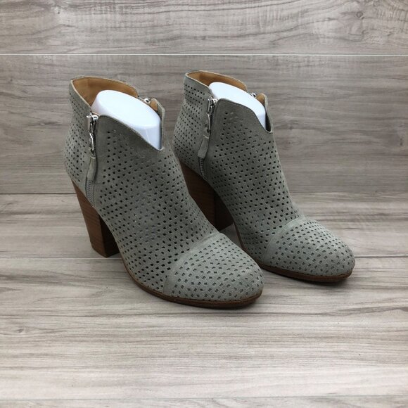 Rag & Bone Ankle Boots Womens EU 39.5 Light Gray Suede Double Zip Booties - Picture 2 of 10
